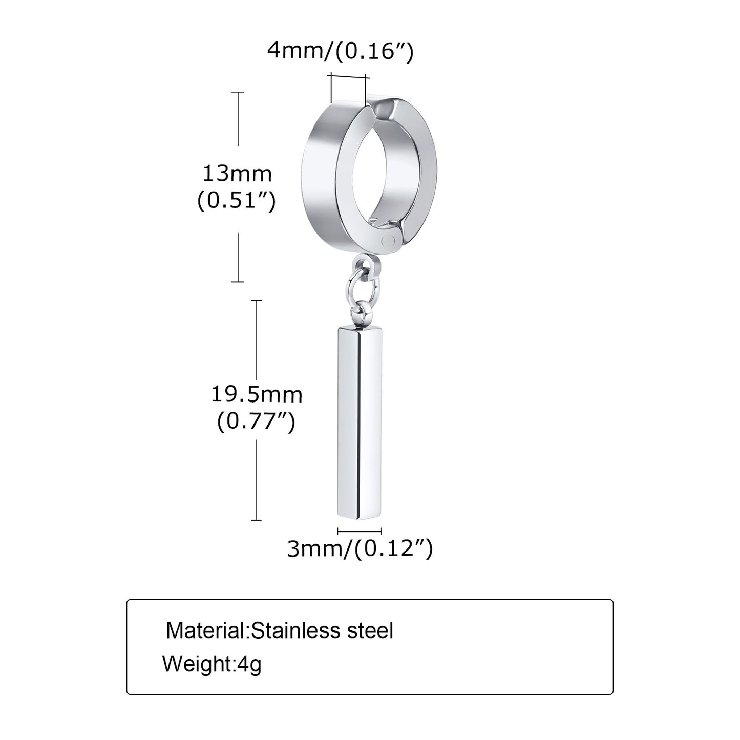 Wholesale Earrings Stainless Steel Geometric Earclips for Men