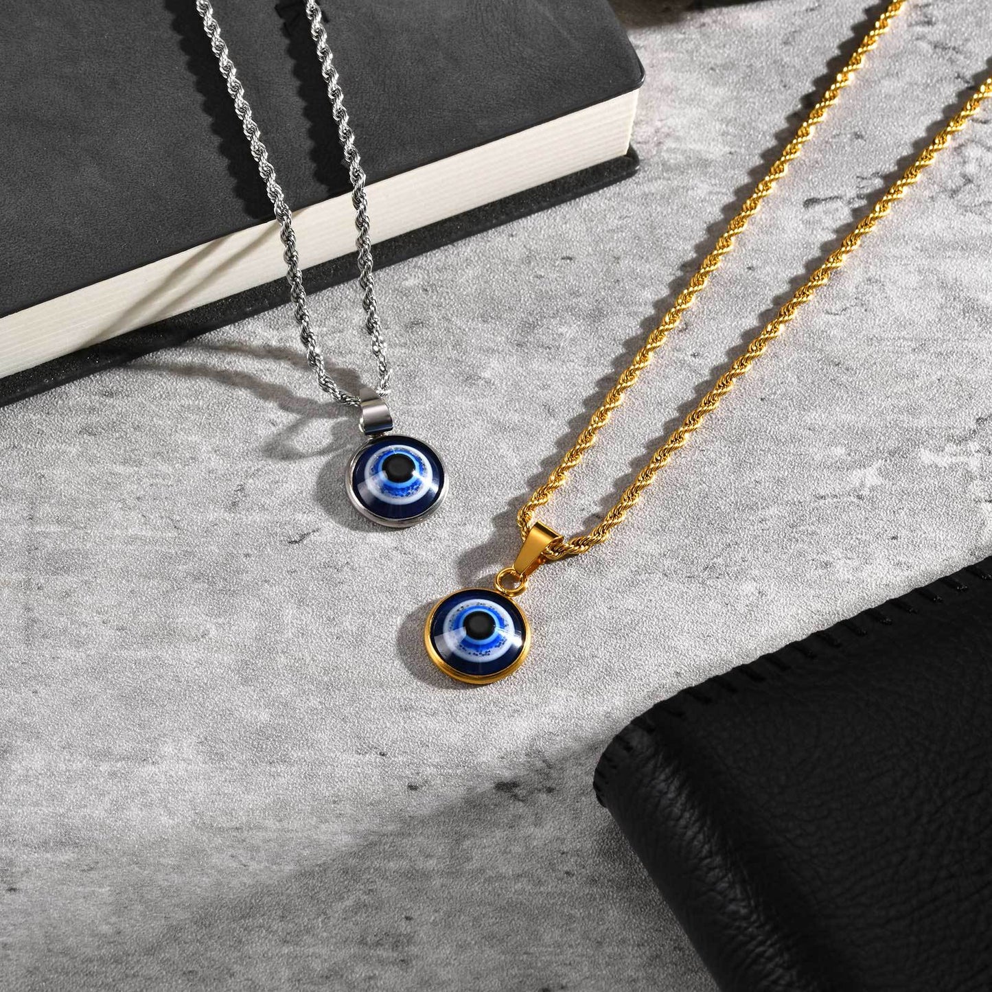 Planderful Stainless Steel Devils Eye Pendant For Men