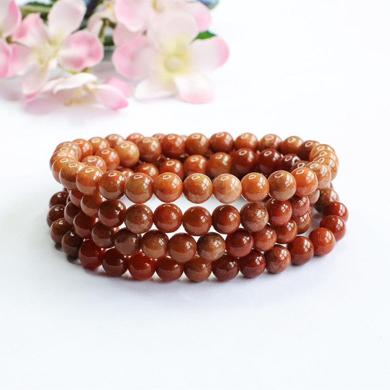 Natural Jade Necklace A Grade Red Jade Bead String 8mm Jade Jewelry