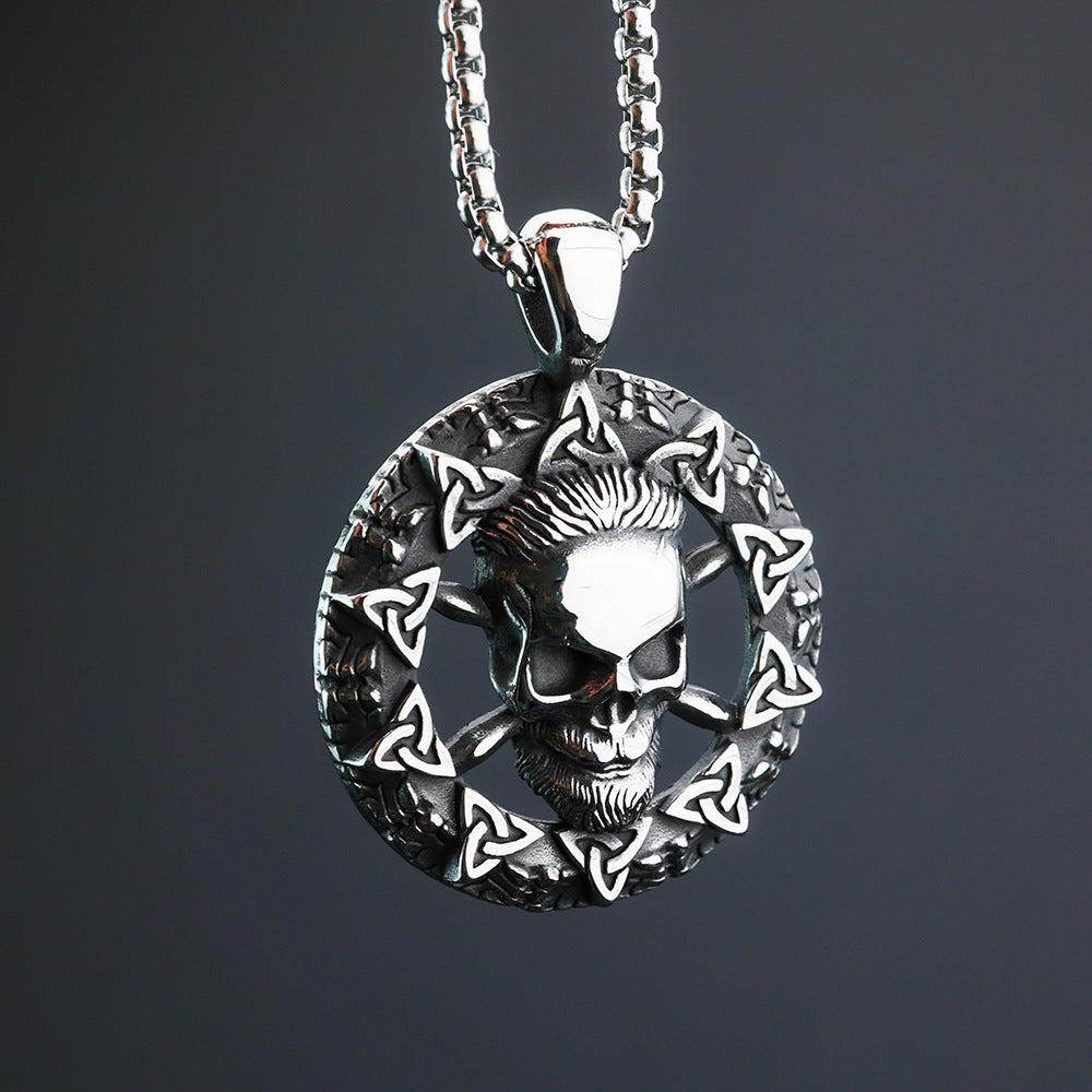 Mens Stainless Steel Viking Celtic Knot Pendant Necklace Planderful Norse Legacy Trendy Punk Style