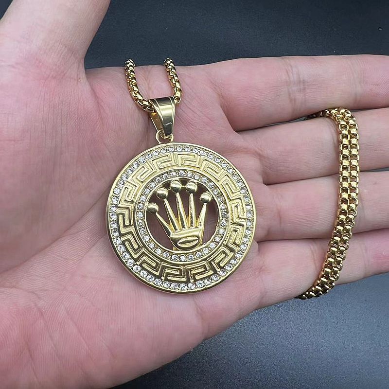 Zircon Necklace – Statement Crown Pendant
