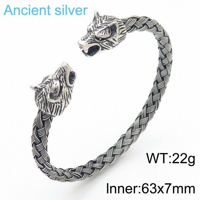 Stainless Steel Skull Open Men's Bracelet – Punk Bracelet.