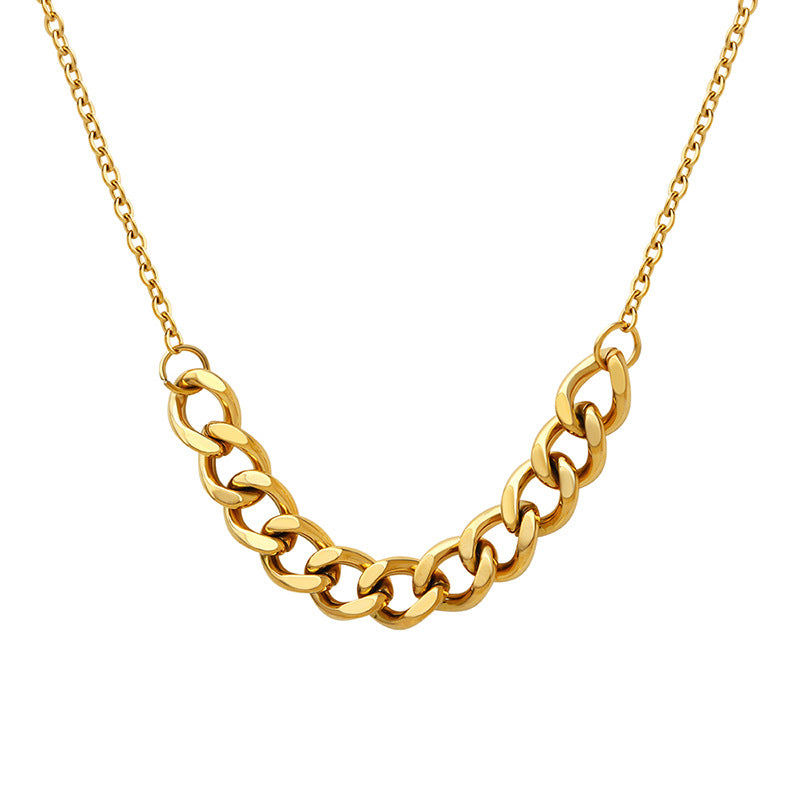 Golden Hip-Hop Thick Chain Necklace by Planderful - Everyday Genie Collection