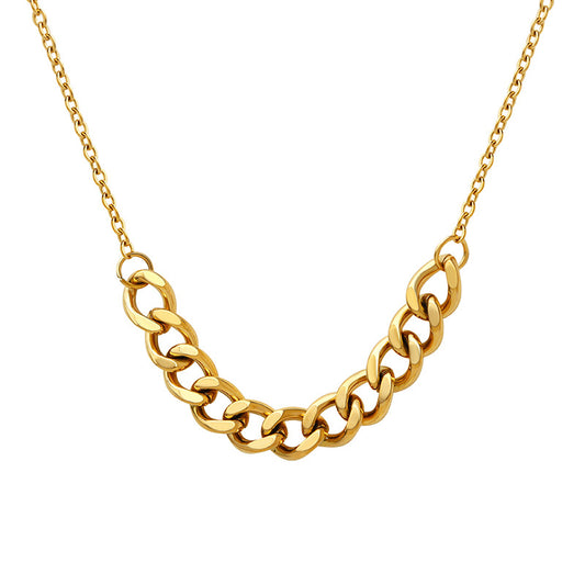 Golden Hip-Hop Thick Chain Necklace by Planderful - Everyday Genie Collection