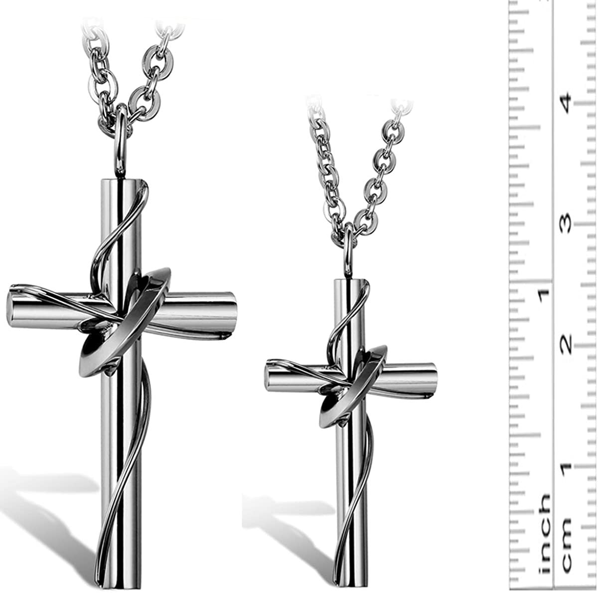 1. Planderful Unisex Cross Pendant Necklace in Stainless Steel Korean Inspired Everyday Genies Gift