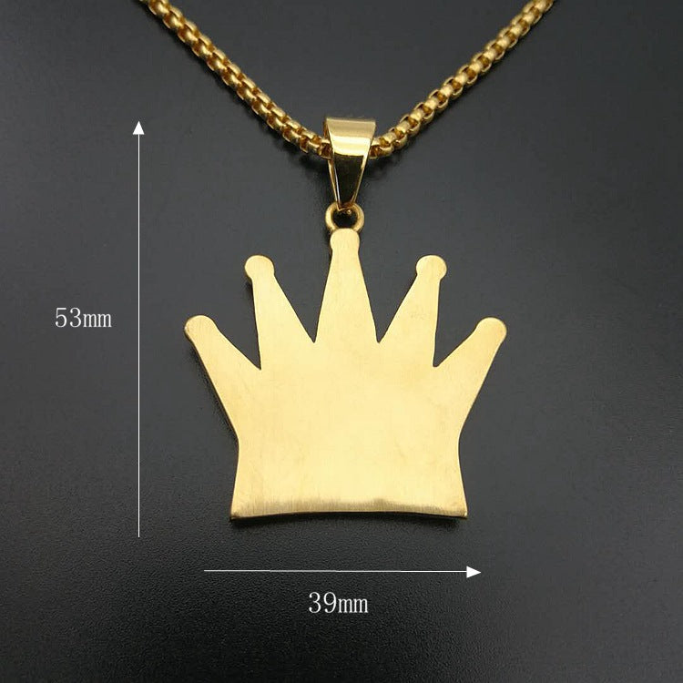 Zircon Necklace - Statement Crown Pendant