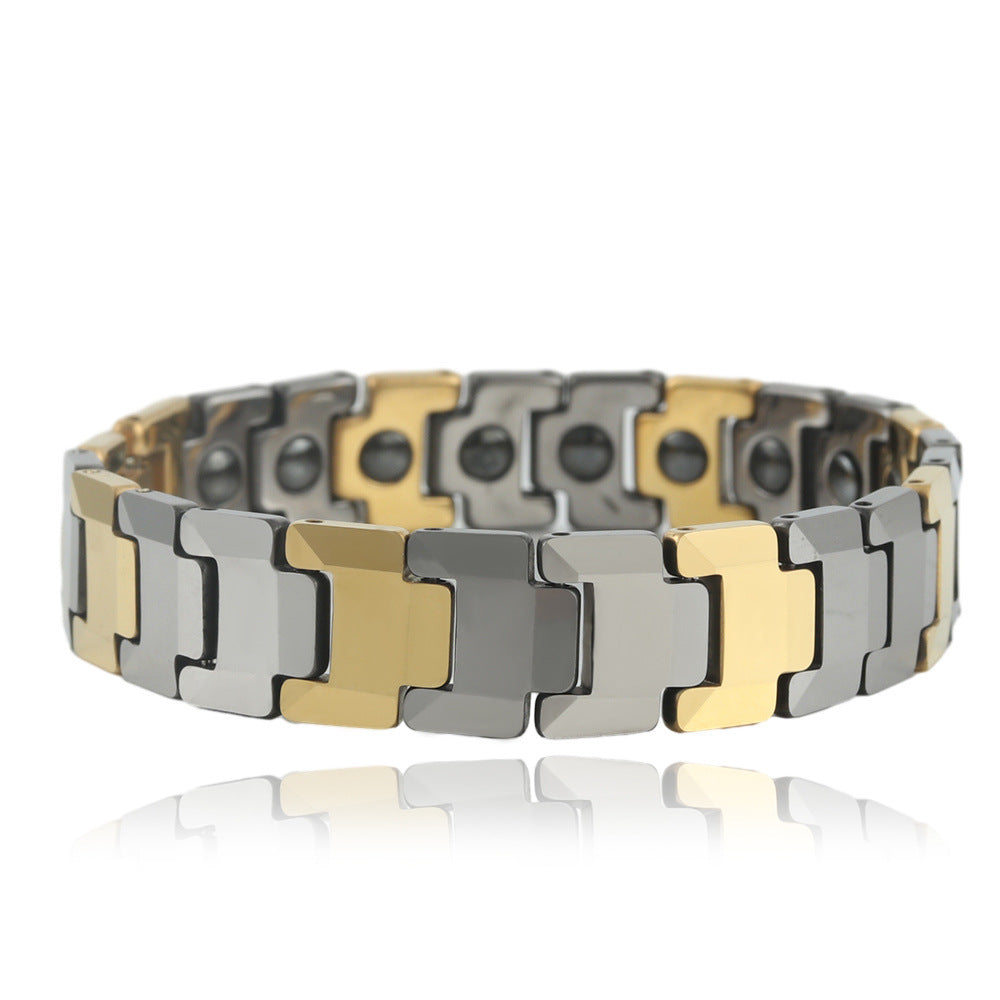 Customizable Punk-Inspired Tungsten Steel Bracelet for Everyone