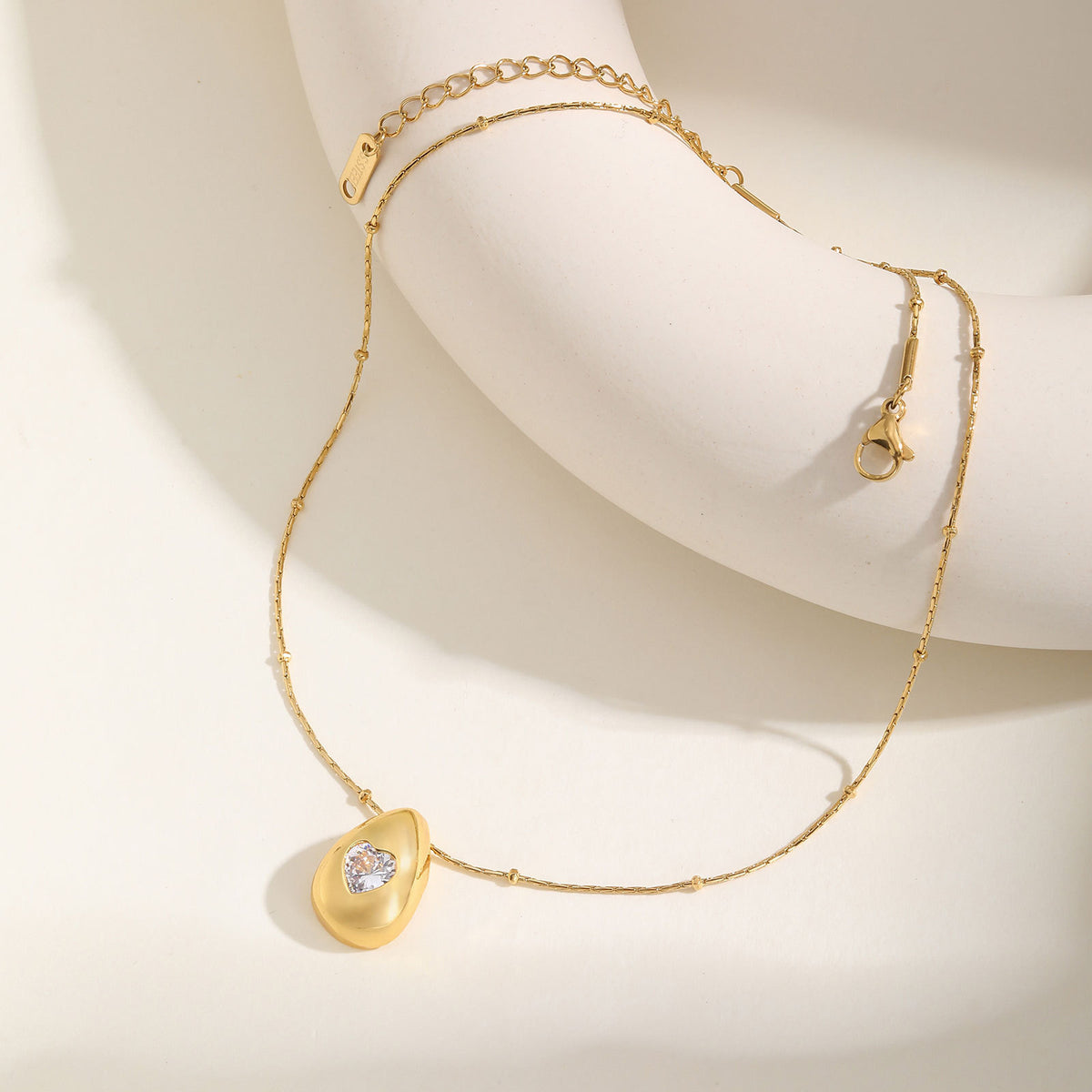 Heart Zircon Copper Necklace