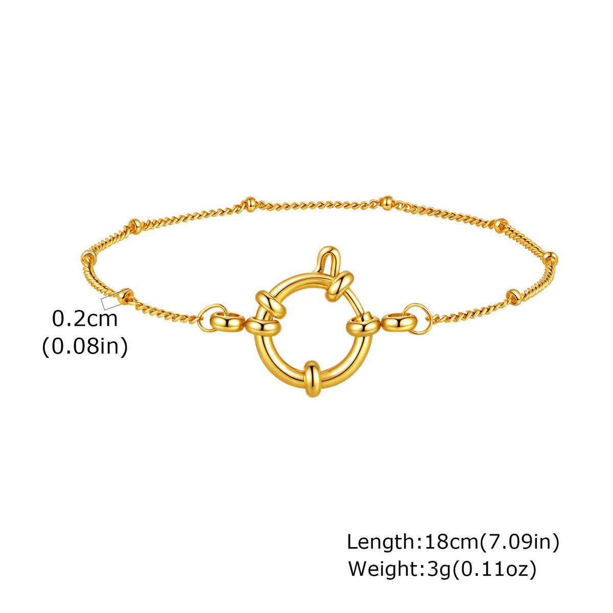Stainless Steel Bubble Buckle Nk Chain Bead Chain Twist Chain Multi-Style Women Bracelet