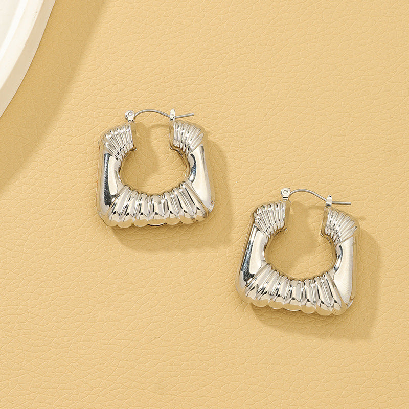 Simple Fashion Wholesale Metal Geometric Earrings for Women