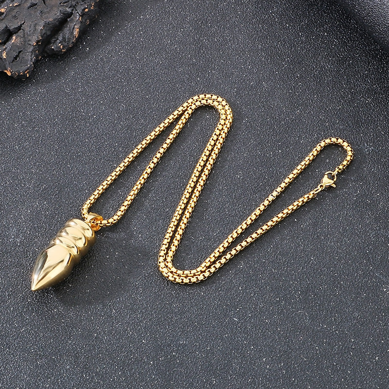 Planderful Hip Hop Wolf Warrior Titanium Necklace Men