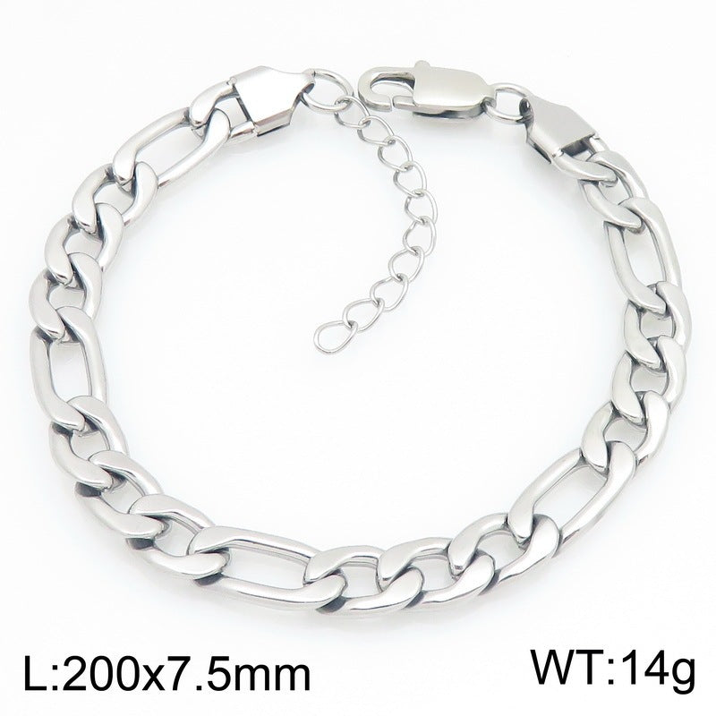 Figaro Titanium Steel Bracelet – Daily Unisex Neutral Wind Element Chain Nk Chain Bracelet
