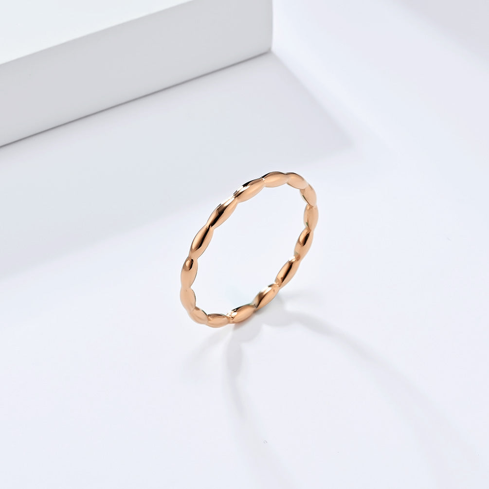 Planderful Everyday Genie Steel Water Drop Geometric Ring for Women Fashion Daily Wear