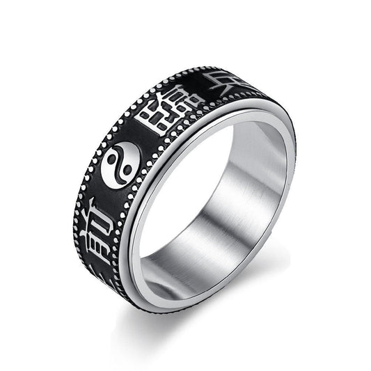 Planderful Mantra Ring For Anxiety Relief Rotating Decompression Steel Ring Calming Gift For Anxiety Seekers