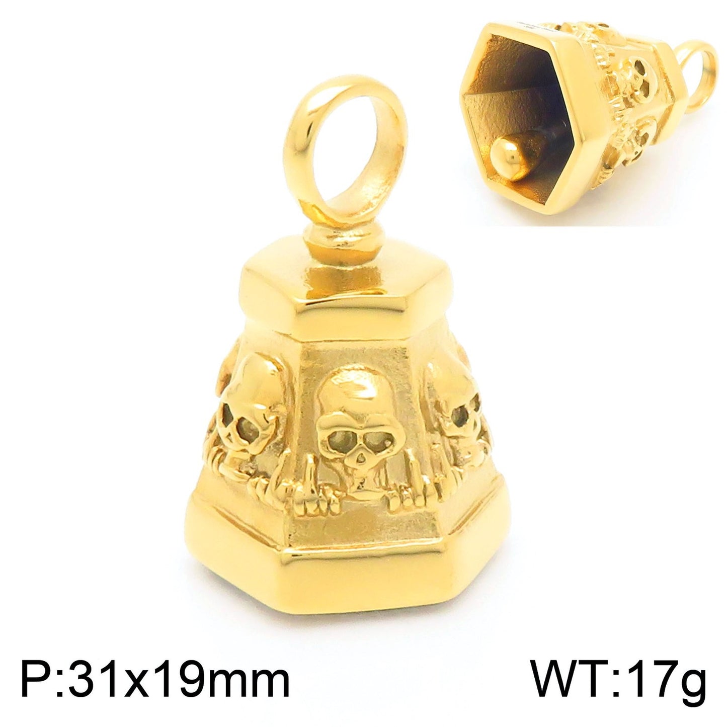 Planderful Ghost Head Pendant For Men Punk Skull Necklace