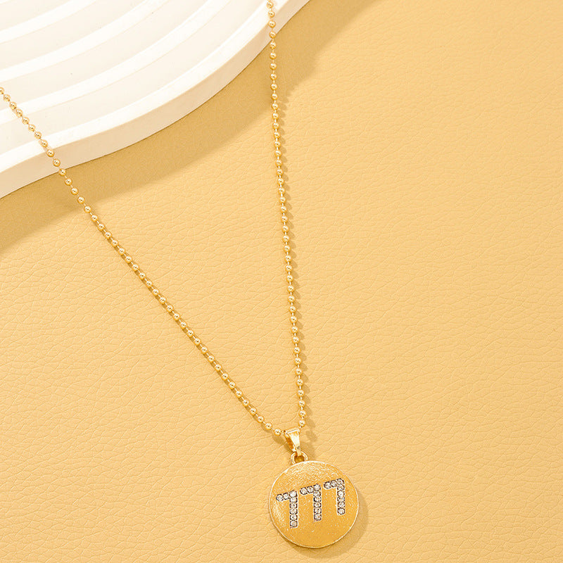 European Charm Metal Digital Pendant Necklace - Wholesale Women's Jewelry