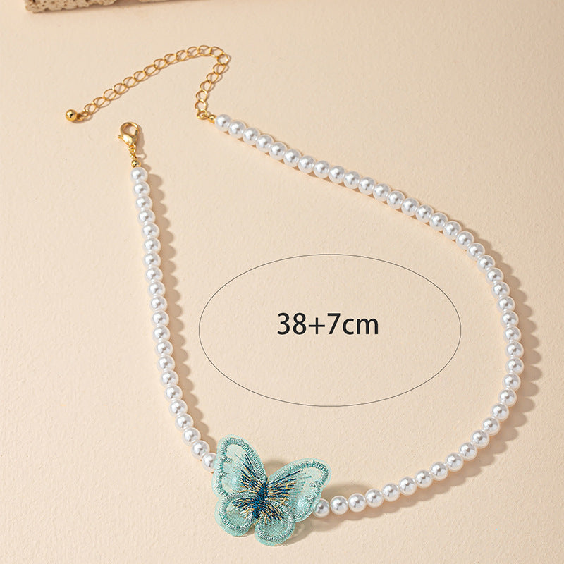 Butterfly Embroidered Neckpiece with Niche Design