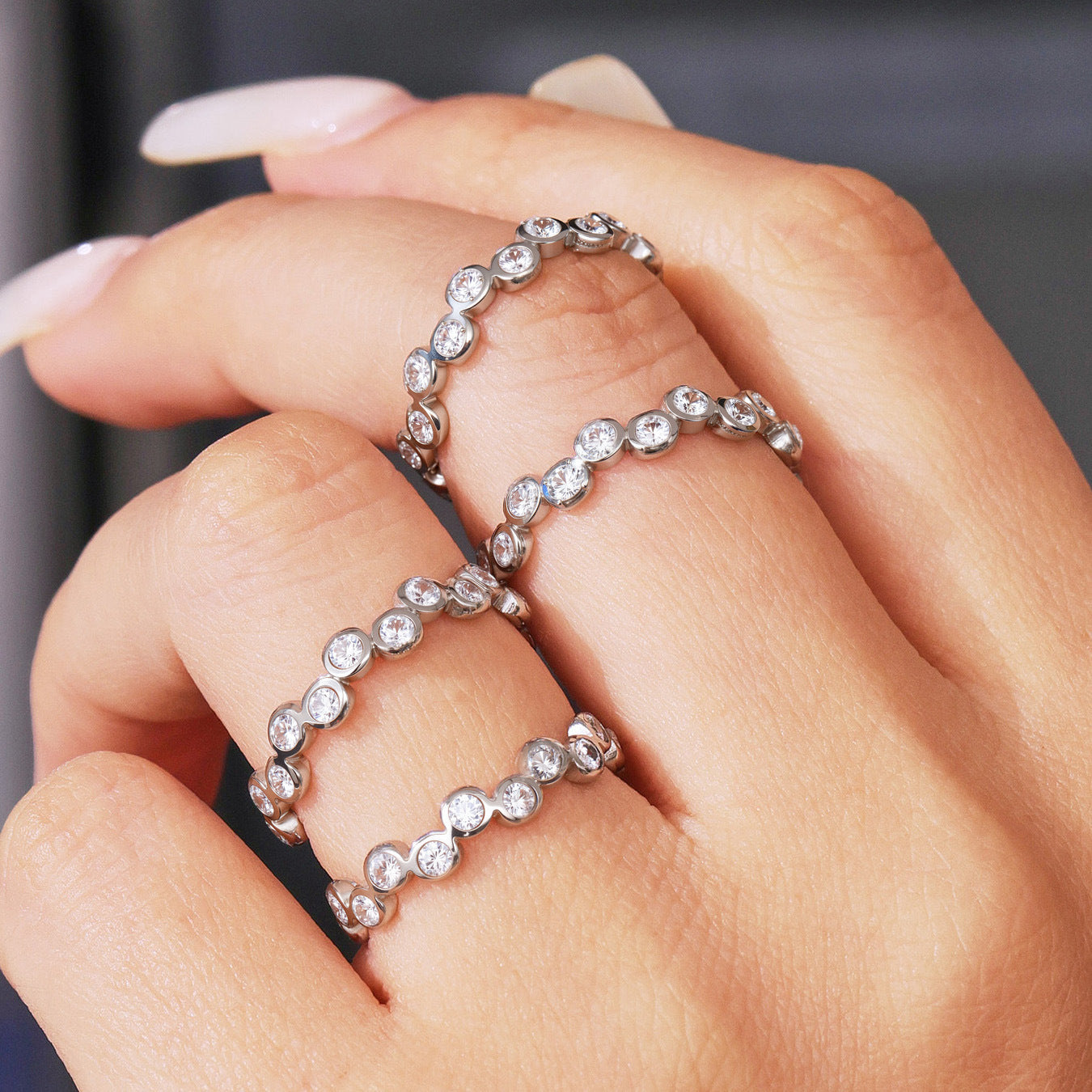 Planderful INS Style Color Zircon Ring For Women 18K Gold