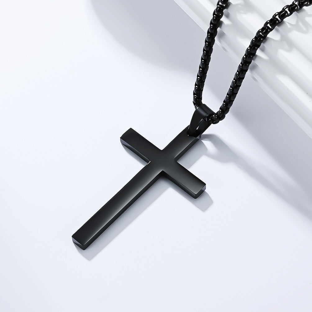 Planderful Cross Pendant Necklace For Unisex Wear Durable Titanium Steel With Simple Classic Smooth Surface