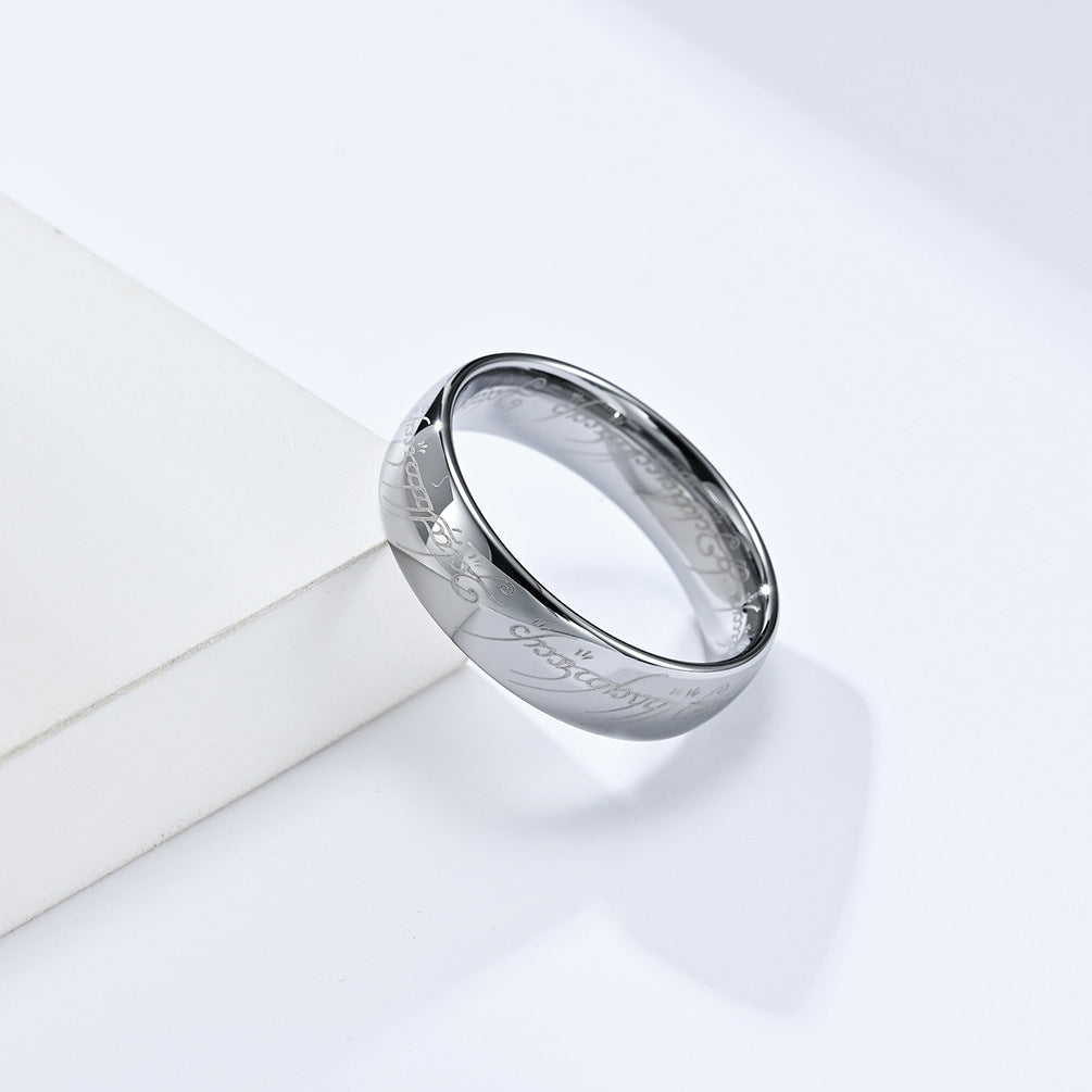 European And American Film And Television Ring King Tungsten Steel Ring For Men