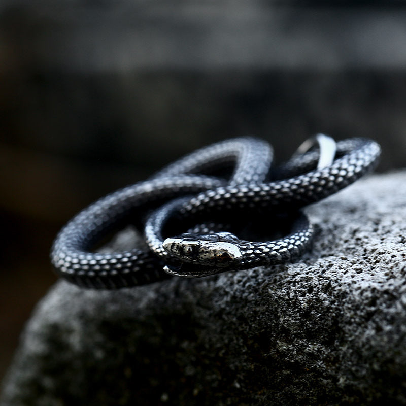 Retro Titanium Steel Ouroboros Snake Pendant for Men - Cross-Border Wholesale Jewelry