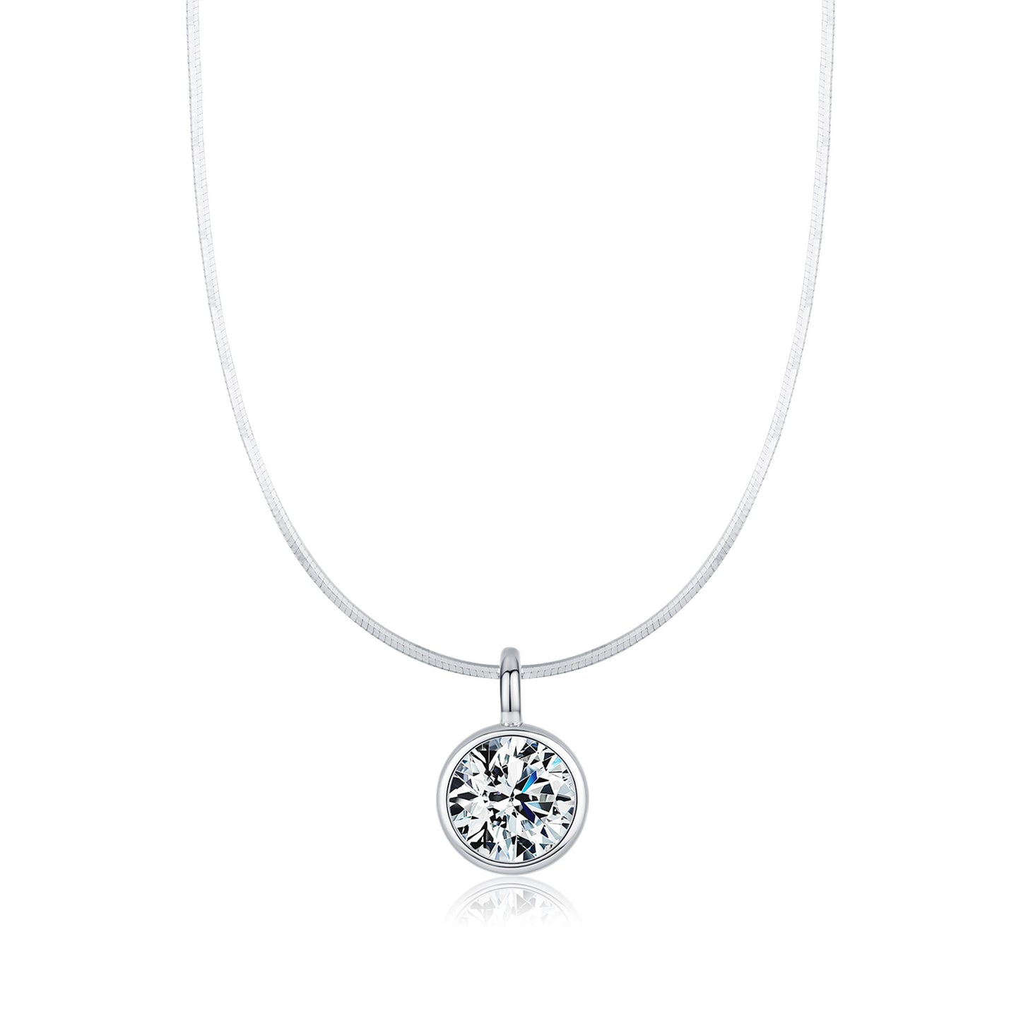 Planderful Everyday Genie S925 Silver Super Flash Single Zircon Bubble Necklace – High Sense Internet Celebrity Style Versatile Collarbone Chain