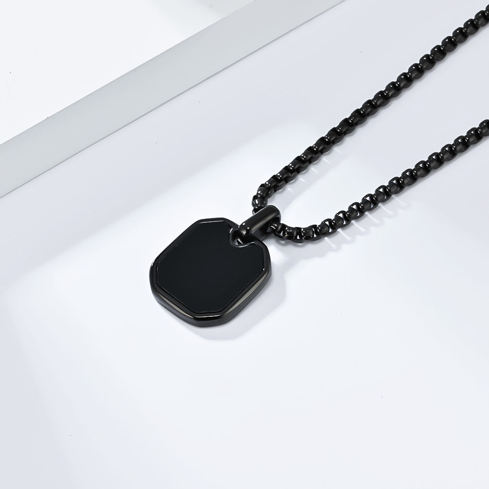 Planderful Titanium Steel Necklace Geometric Square Design For Streetwear Enthusiasts And Everyday Wear