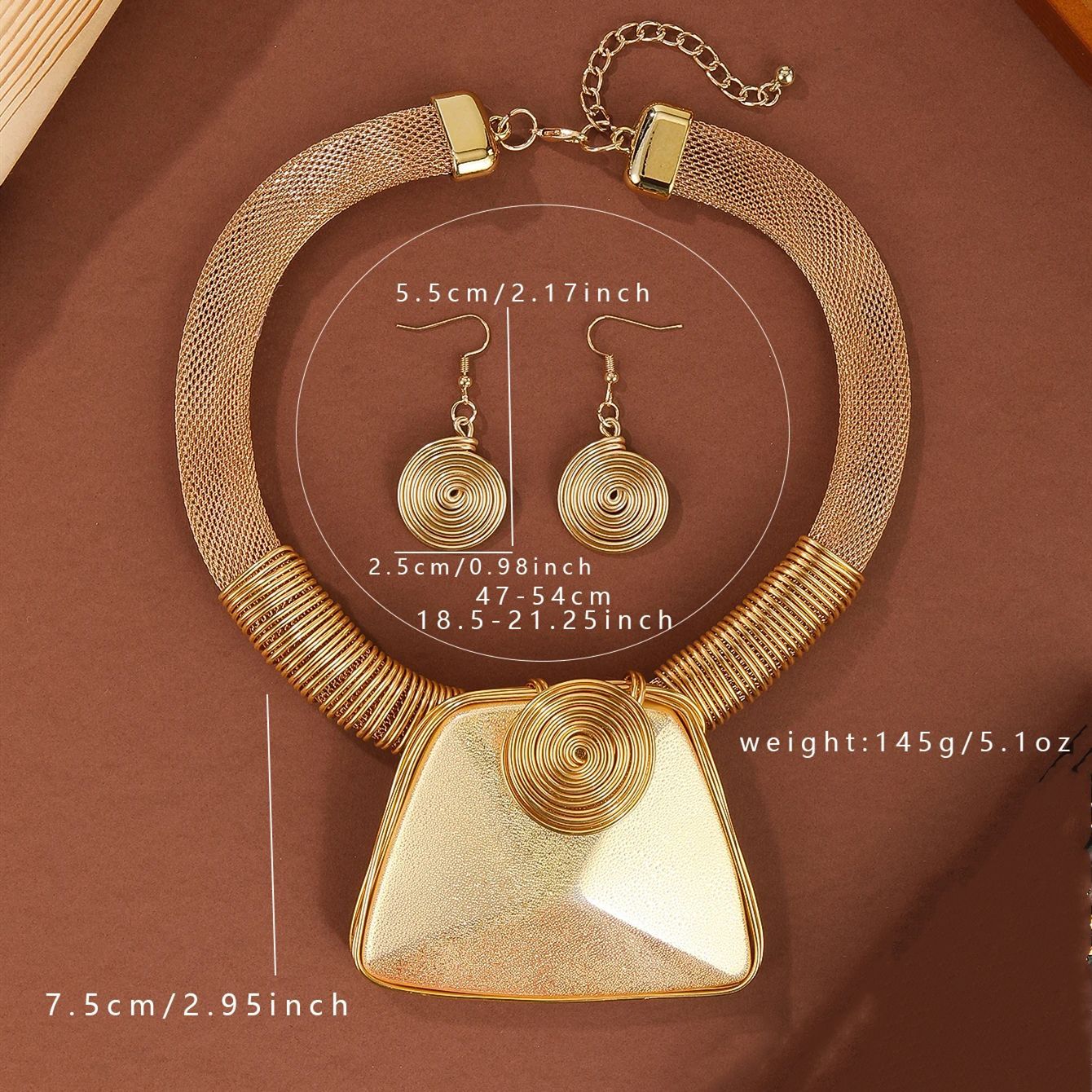 Planderful Savanna Rhythms Necklace Earrings Set – Exaggerated Resin Design