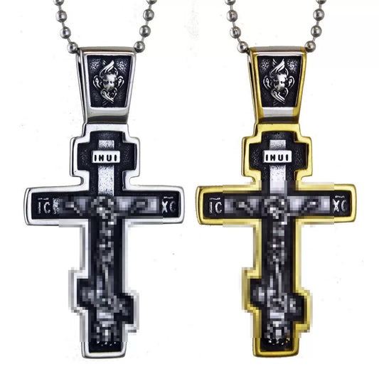 Punk Cross Stainless Steel Men's Pendant Necklace