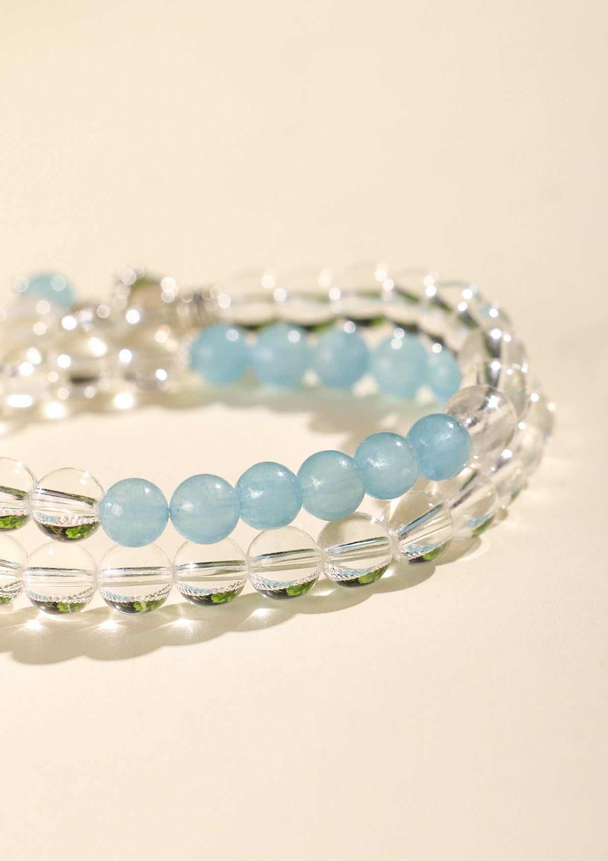 Planderful Fortune's Favor Bracelet – Elegant Aquamarine Beaded Design