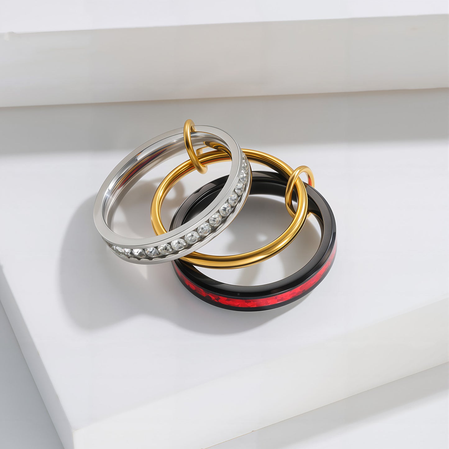 Planderful Opal Ring MultiLayer Stacking Ring Korean