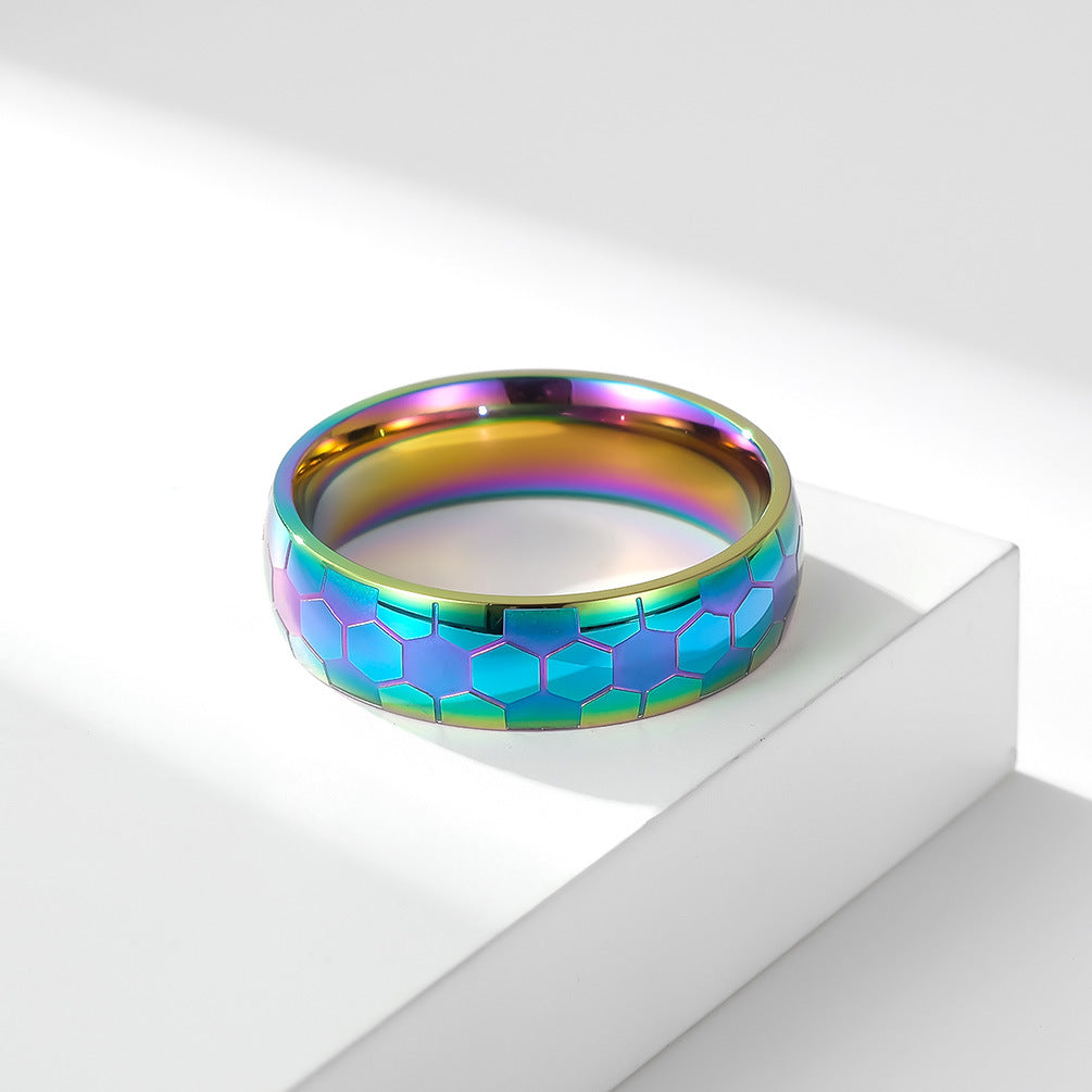 Cross-Border Amazon World Cup Football Fans Titanium Steel Ring