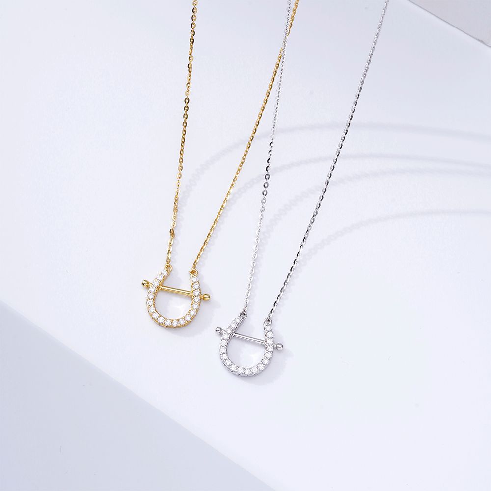 Niche Design Sense S925 Sterling Silver U-Shaped Horseshoe Necklace