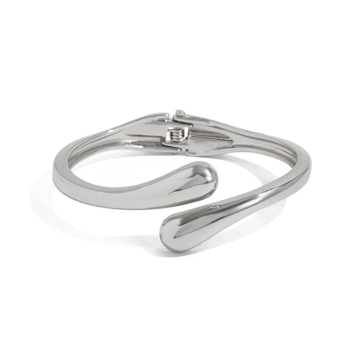 Hot-Selling Hug Open Bracelet Bracelet Alloy Smooth Surface Symmetrical Water Drop Spring