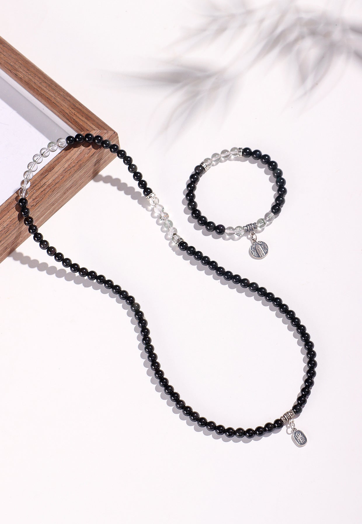 Planderful Fortune's Favor Bracelet – Versatile Obsidian and Green Ghost Crystal Design