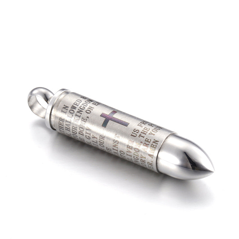 Bullet-Style Titanium Steel Men's Pendant from Planderful Collection