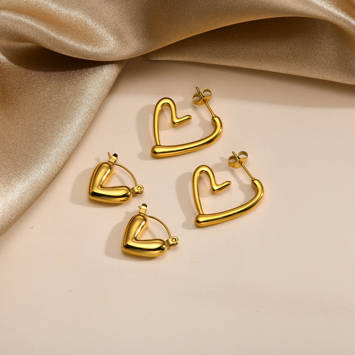 Sculptural Gold-Tone Hoop Earrings — 3 Styles