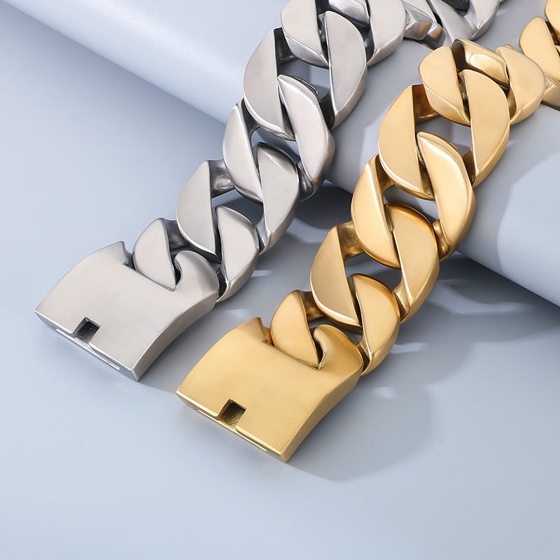 Planderful Cuban Chain Necklace 43mm Thick Unisex Glossy