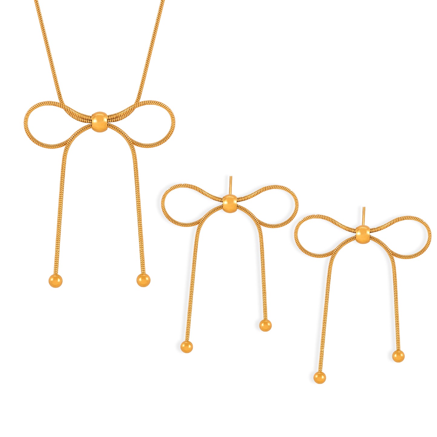 Butterfly Dream Titanium Steel Gold-plated Jewelry Set for Internet Celebrities