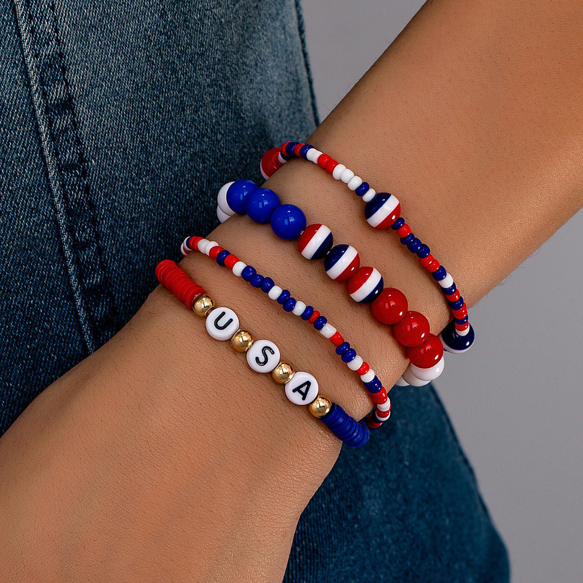 Planderful Vienna Verve Bracelet Set – Stylish American Independence Day Design
