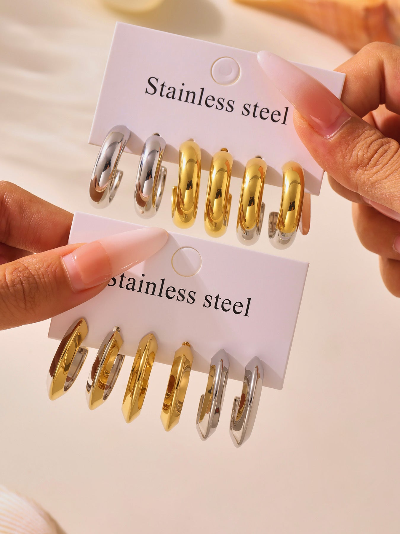 Planderful 18K Gold Plated C Shaped Color Earrings For Women