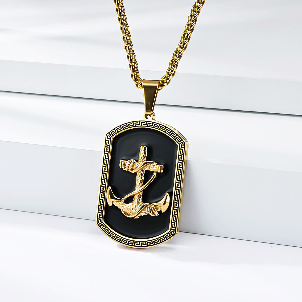 Stainless Steel Vintage Gold-Plated Necklace