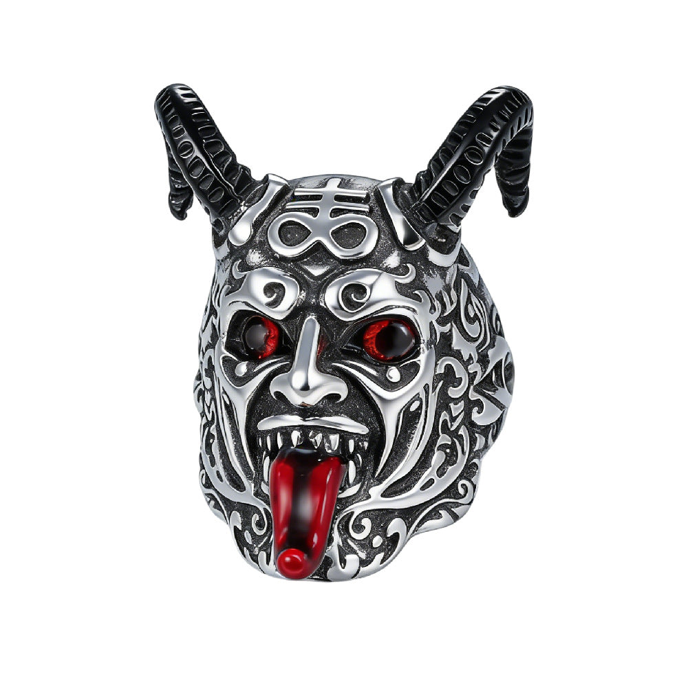 Planderful Everyday Genie Retro Devil Ring For Unisex Protection In Steel Jewelry Statement