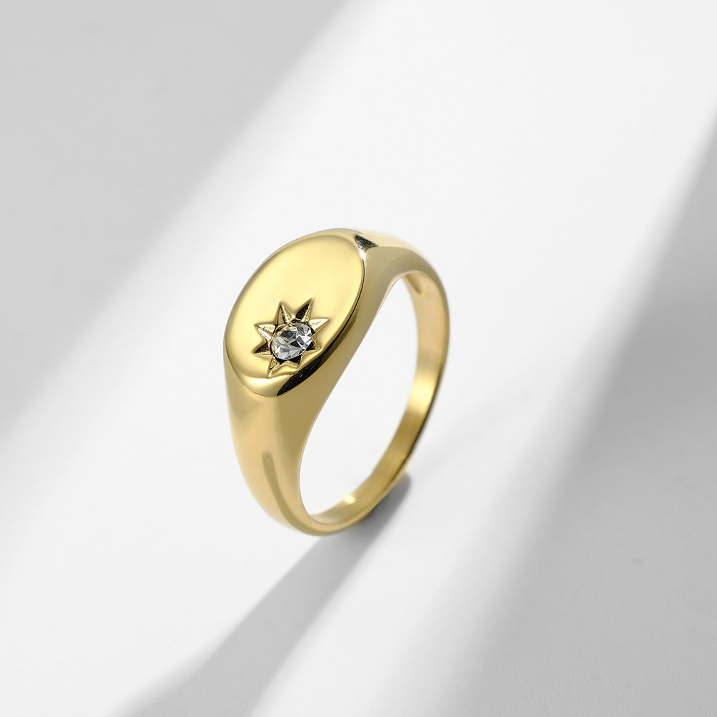 Amazon European and American Hand Jewelry K Gold Plated Ring