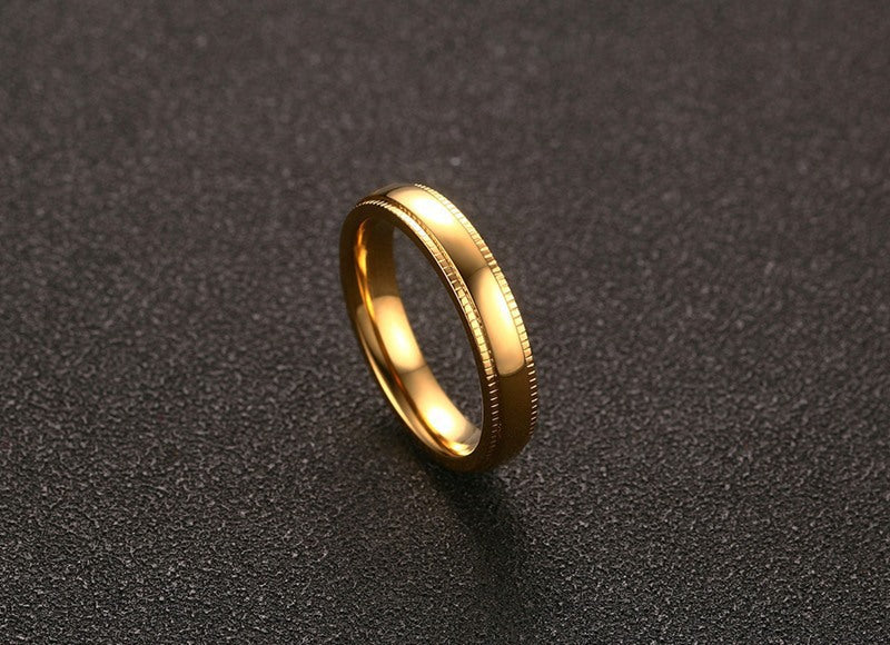 AliExpress Jewelry 4MM Stainless Steel Embossed Ring for Men