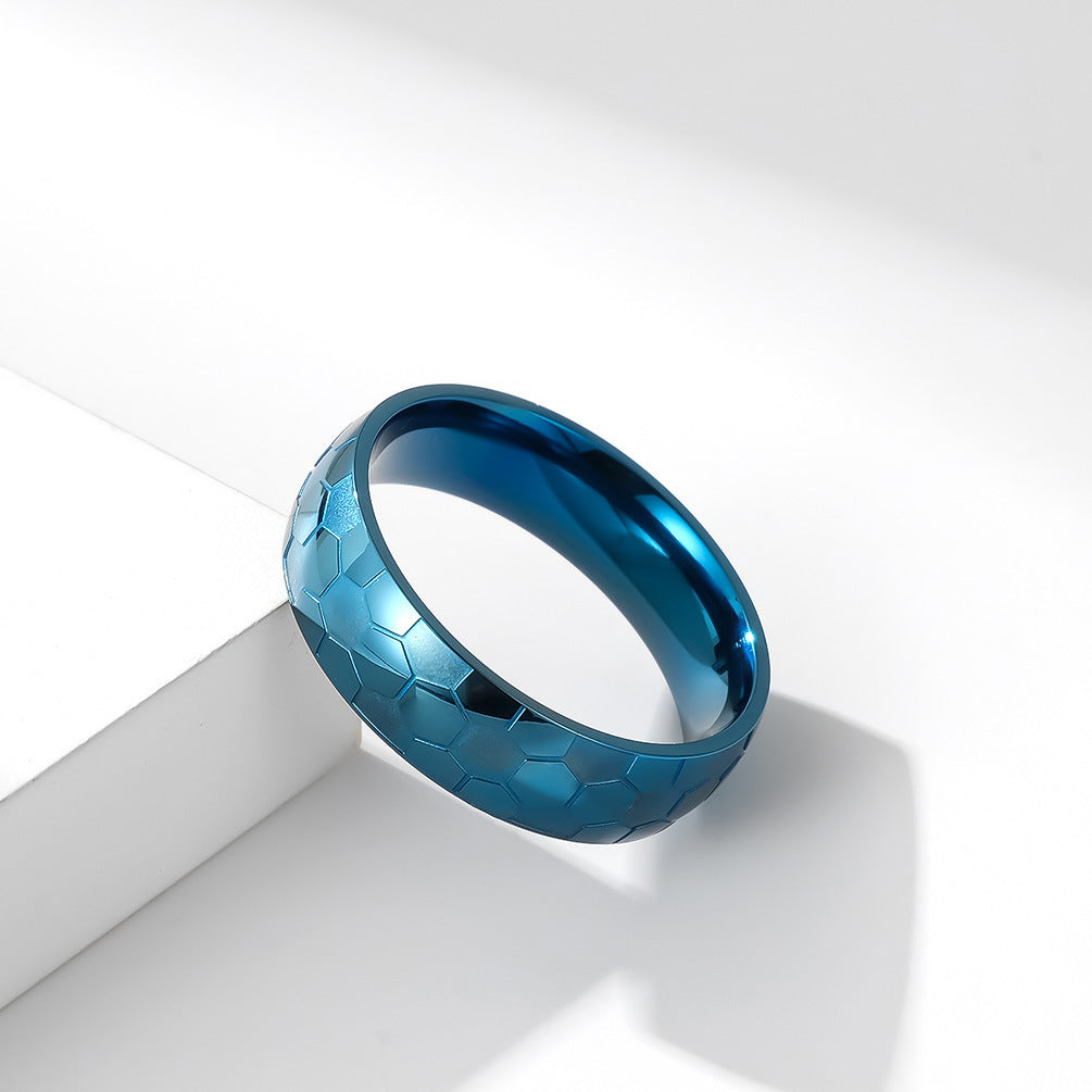 Cross-Border Amazon World Cup Football Fans Titanium Steel Ring