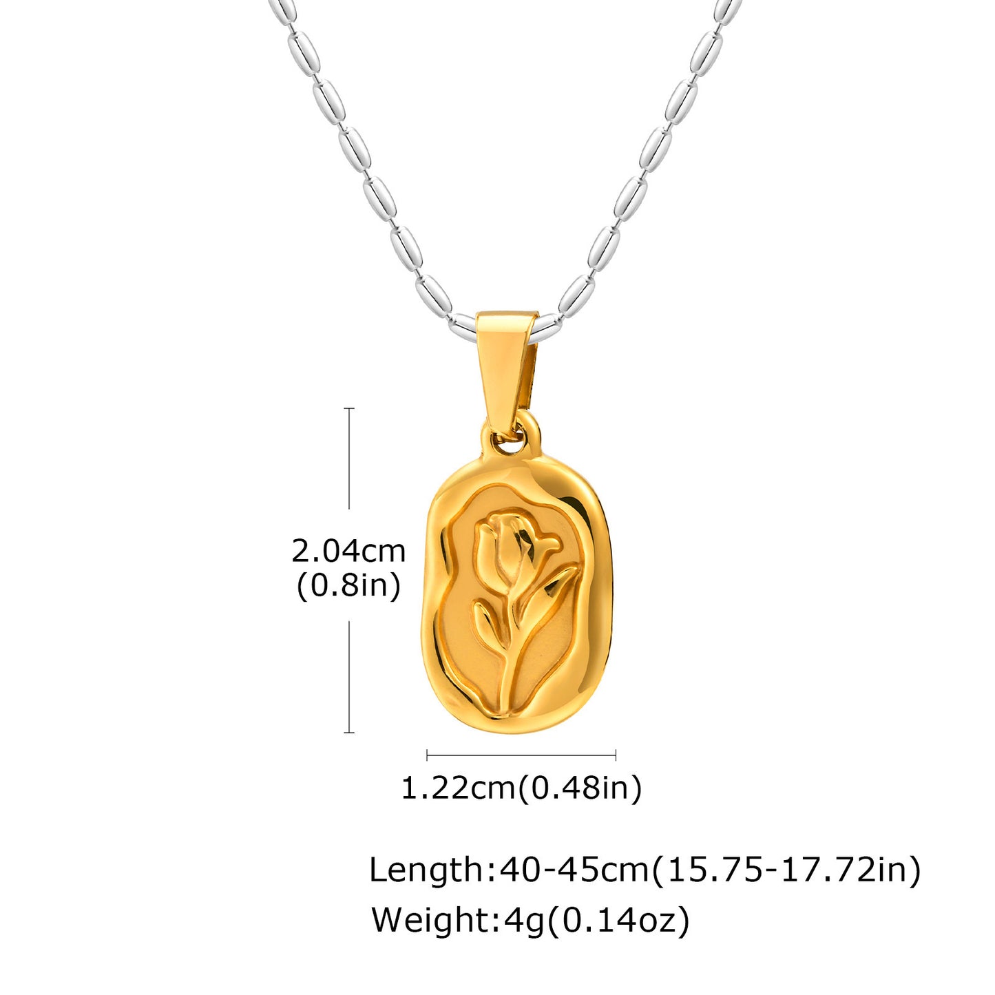 Stainless Steel Geometric Flower Imitation Pearl Irregular Flower Pendant Gold Necklace