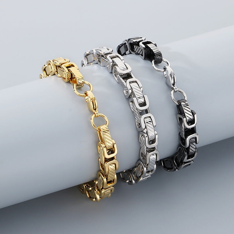 Planderful Byzantine Emperor Chain Mens Titanium Bracelet
