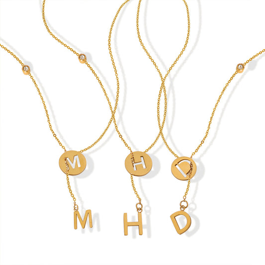 Golden Y-Shaped Tassel Zircon Necklace - Hip-Hop Style