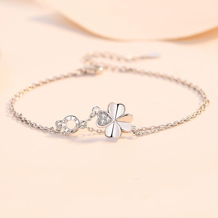 Planderful Sterling Silver Clover Bracelet For Women Elegant Giftable High End Accessory